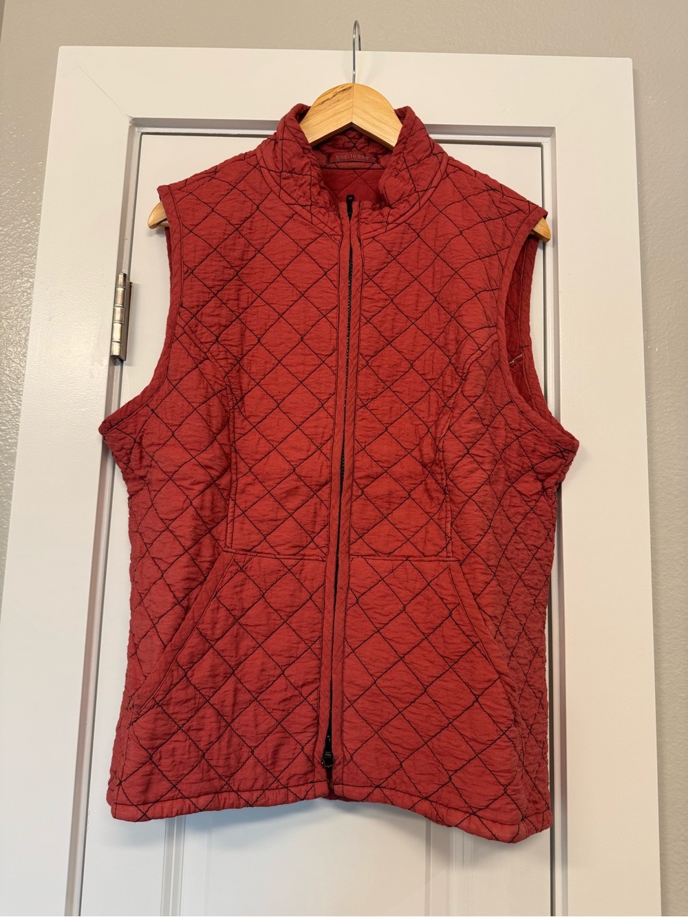cut loose Quilted Brick Red Sleeveless Vest